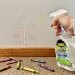 Applying DIGGERS™ Wall Cleanup to crayon stained wall