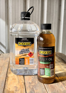 Restore wooden furniture with DIGGERS™ Mineral Turpentine and Linseed Oil
