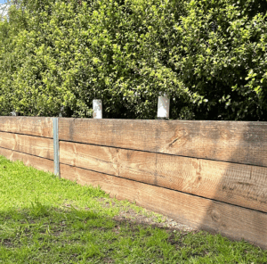 Old timber garden beds