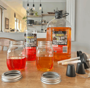 DIY Outdoor Oil Lamps with Citronella Oil