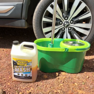 Winter Home Maintenance Tips: Using DIGGERS Car, Truck Boat Wash to clean car and caravan