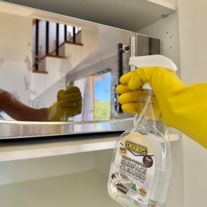 Winter Home Maintenance Tips: Using DIGGERS Multi-Purpose Surface Cleaner to disinfect hard surfaces.